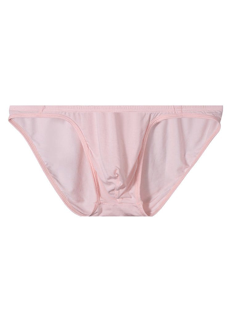 menaful Pink / M Breathable Sports Solid Color Low Waist Briefs