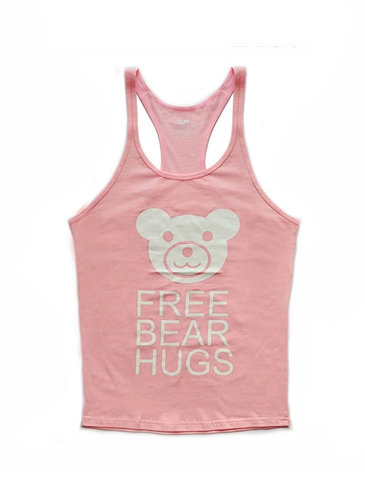 menaful Pink / M Free Bear Hugs Tank Tops