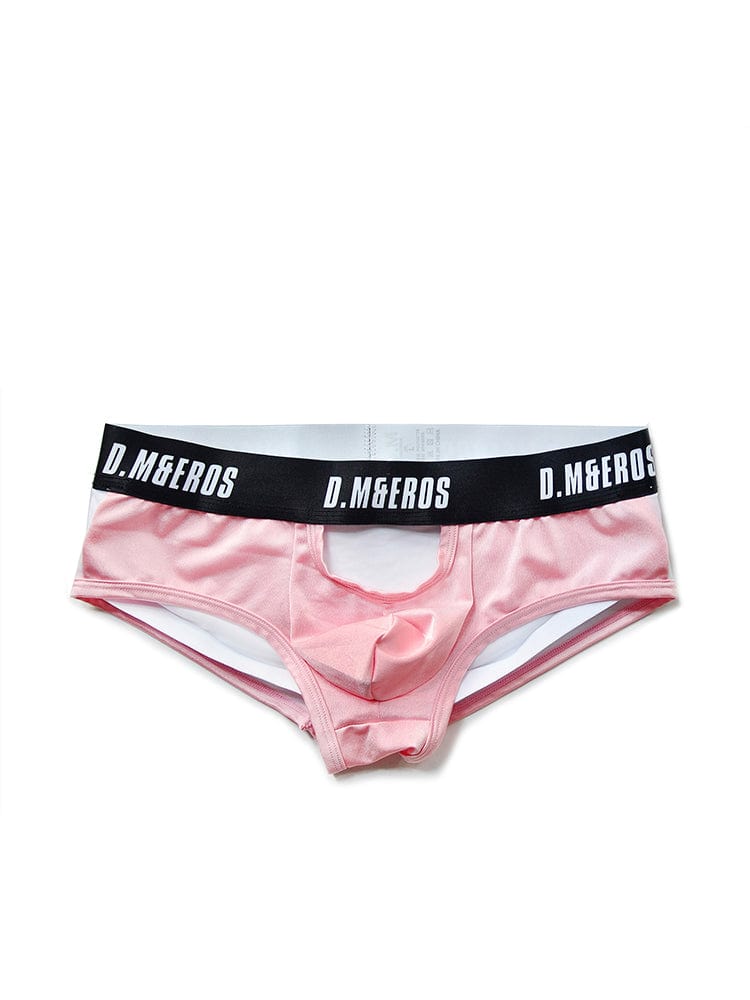 menaful Pink / M Men's Buttocks Transparent Sexy Boxer Briefs