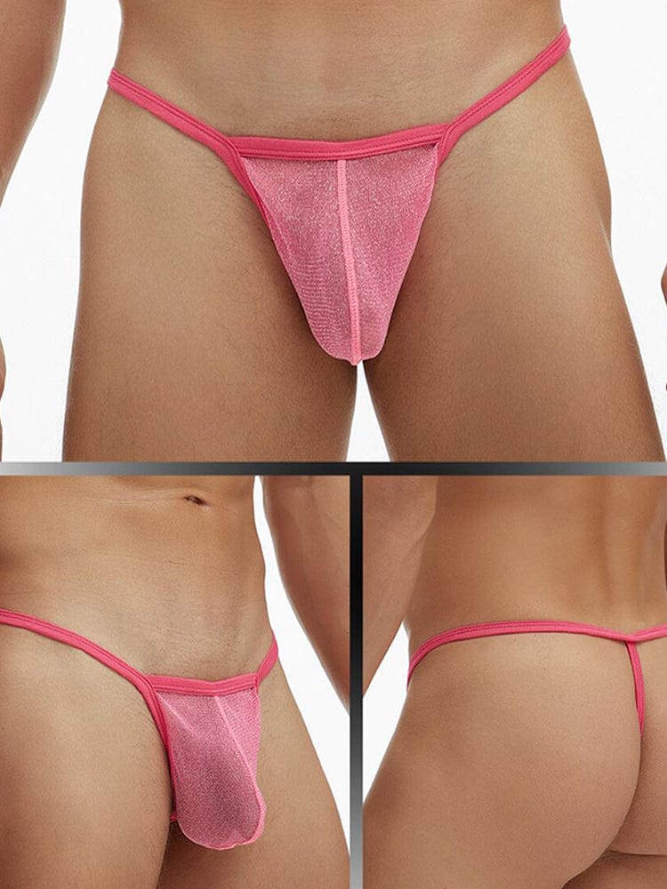 menaful Pink / M Men's Mesh Pouch Thong