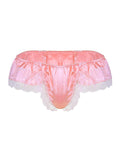 menaful Pink / M Men's Open Hip Lace Spandex Thong