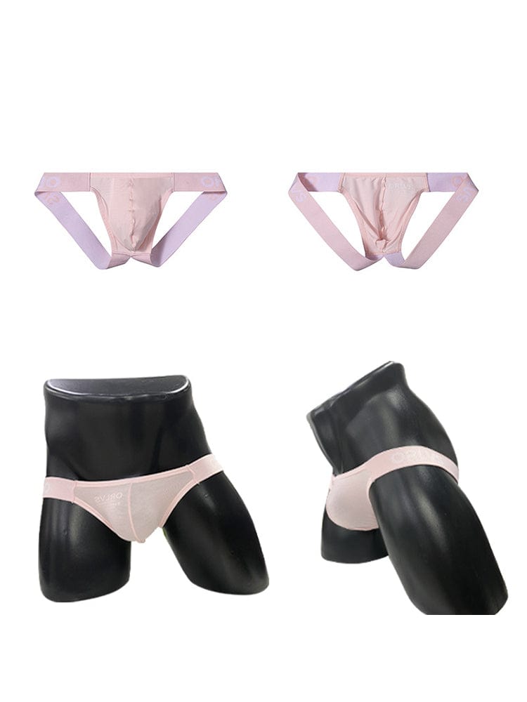 menaful Pink / M Men's Solid-color Sexy Erotic Thong