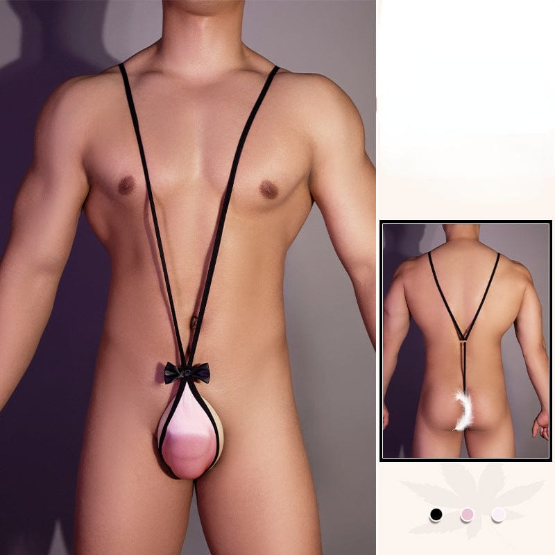 Menaful™ pink / one-size Men's Suspender Bowtie Thong