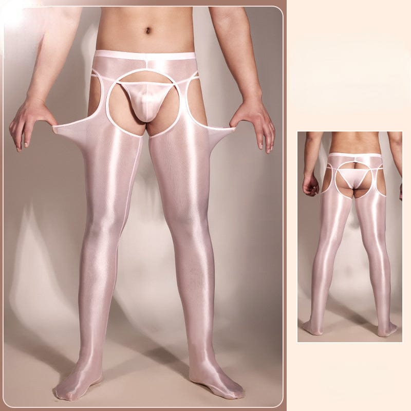 Menaful™ pink / onesize Men's Sexy Hollow Out Elastic Tight Leggings