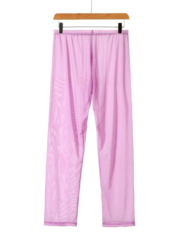 menaful Pink / S Men's Thin Sexy Pajama Pants