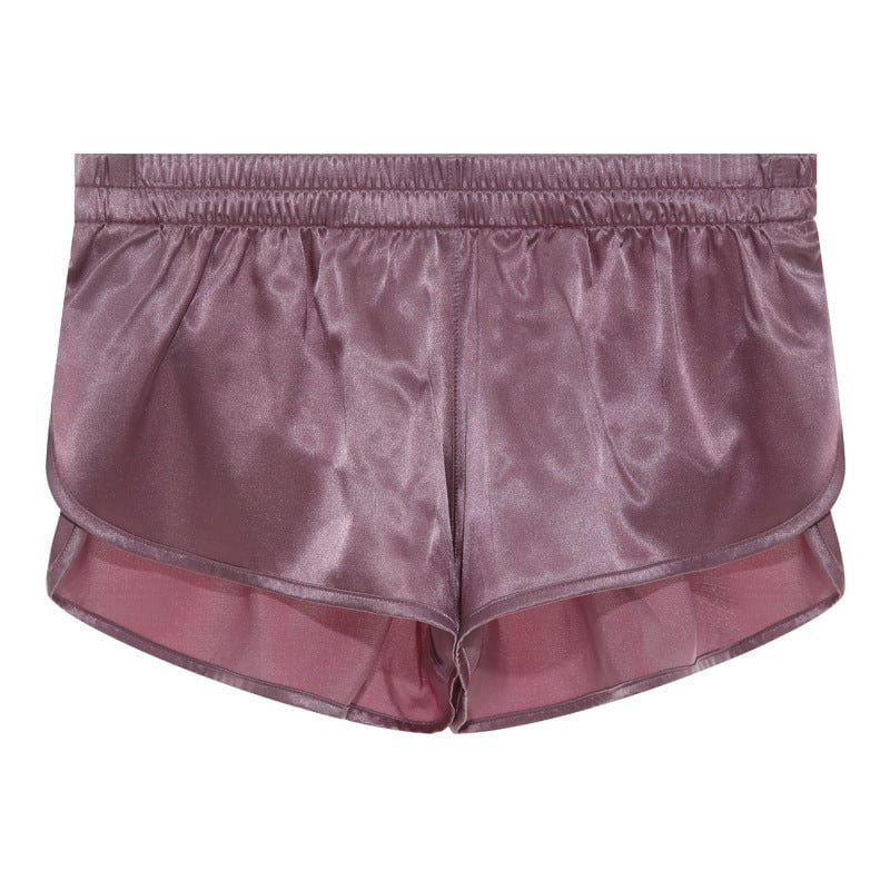 menaful Pink / S Ruffled Mens Solid Color Boxer Briefs