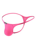 menaful Pink / S Solid Color Low Waist Breathable Nylon Thong