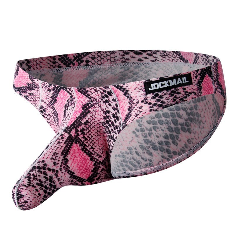 menaful pink snake print / M Men's Sexy Leopard Elephant Trunk  Briefs