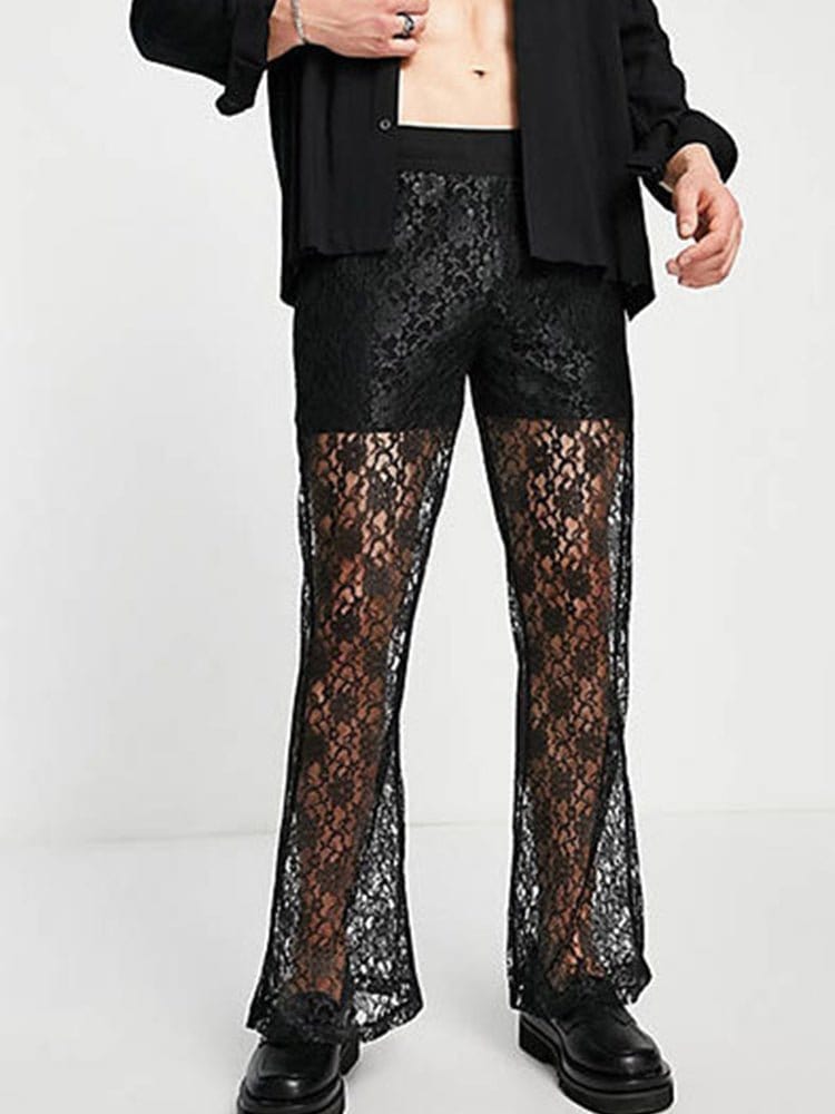 menaful Polyester / S Flared Lace Pants