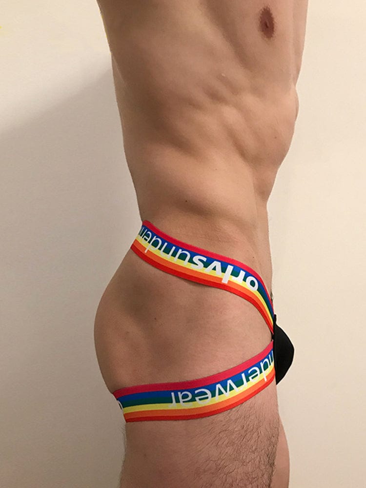 menaful Pouch Bag Sexy Men's Rainbow Thong