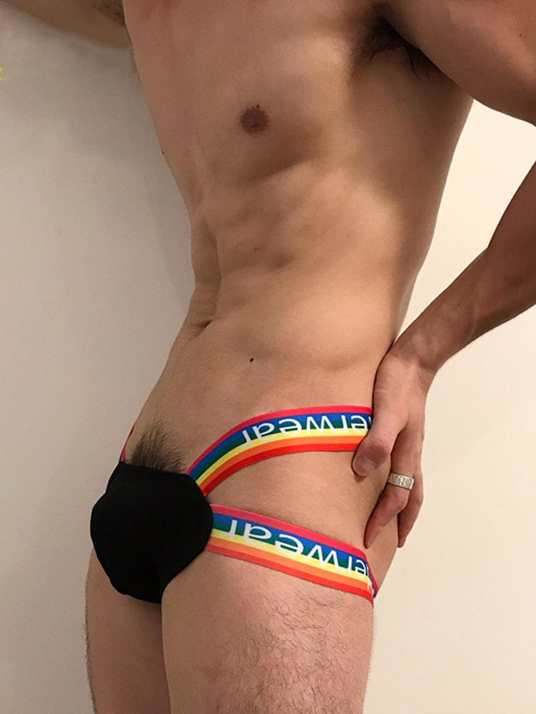 menaful Pouch Bag Sexy Men's Rainbow Thong