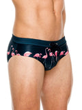 menaful Printed Flamingo Beach Swim Briefs