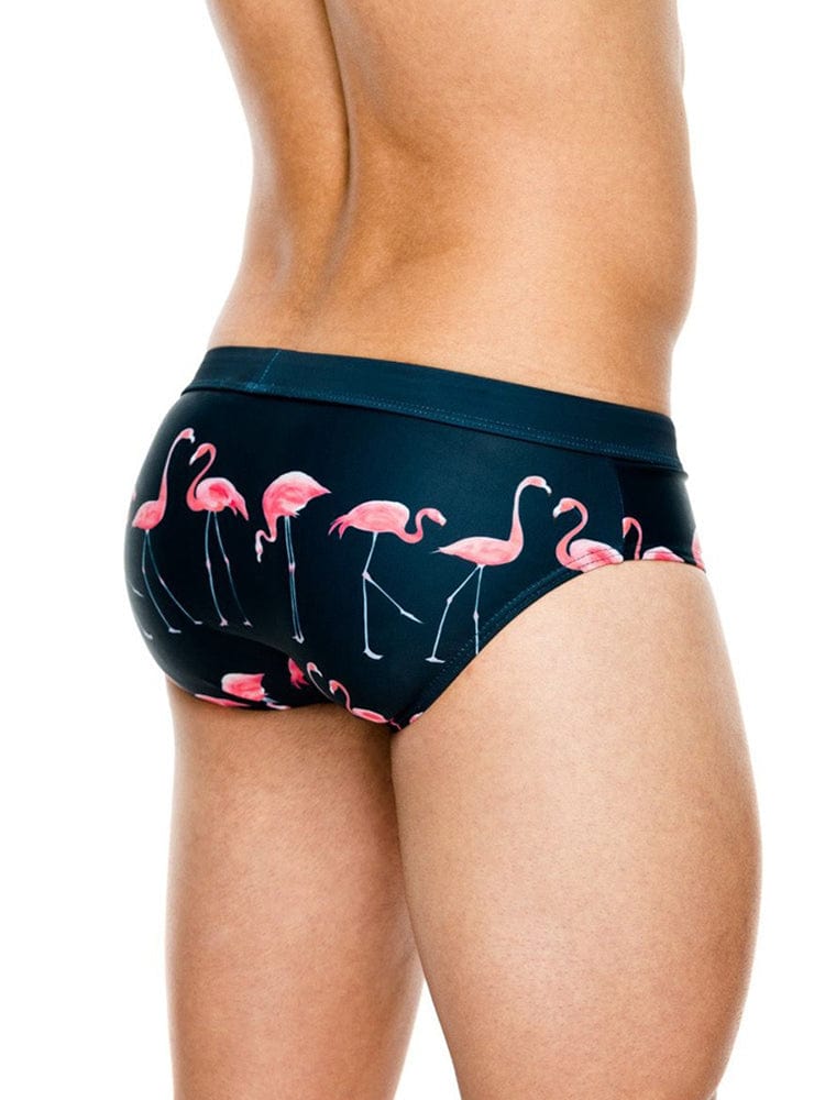 menaful Printed Flamingo Beach Swim Briefs