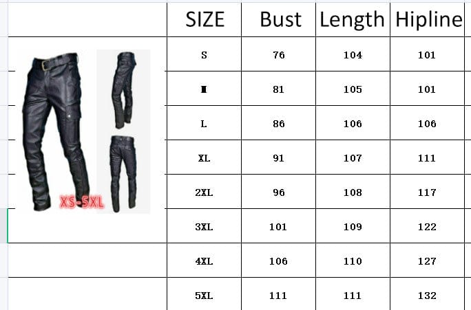 menaful Pu Strap Men's Casual Leather Pants