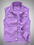 menaful Purple Denim Vest