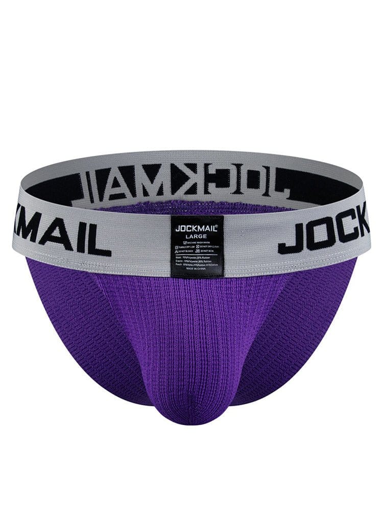 menaful Purple / M 3D Pouch Bag Low Waist High Fork Men's Briefs