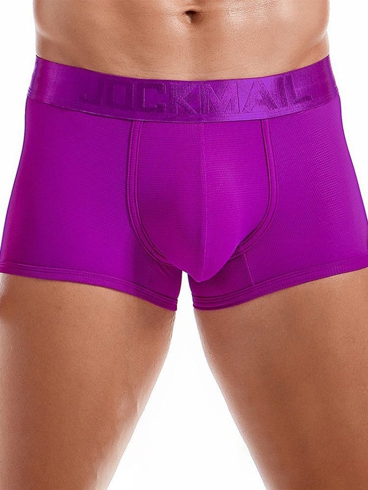 menaful Purple / M Ice Silk Breathable Fitness Boxer Briefs