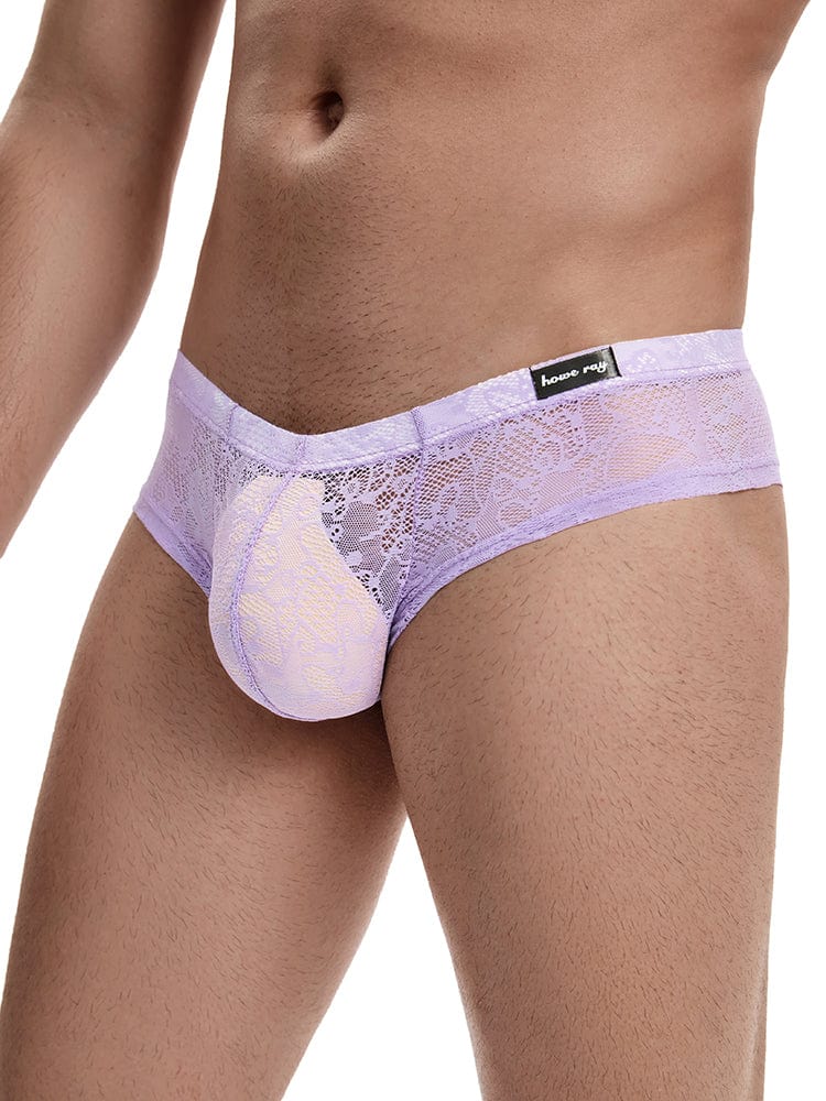 menaful Purple / M Men's Lace Briefs - Purple