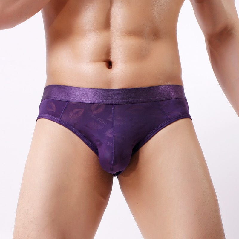 Menaful™ purple / M Men's One-Piece Lightweight Lip Print Briefs