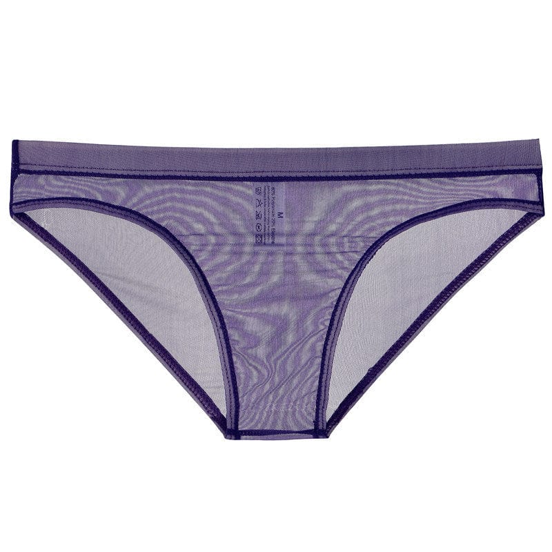 menaful Purple / M Sheer Mesh Bagless Skinny Briefs