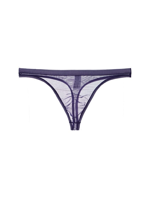 menaful Purple / M Transparent See Through Thong