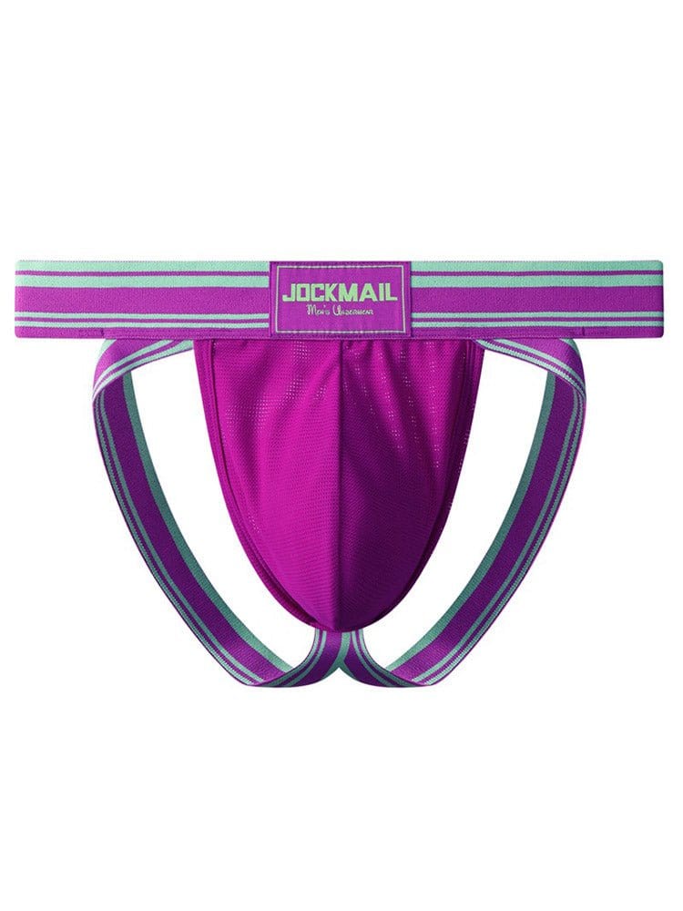 menaful Purple / S Breathable Mesh Double Strap Men's Thong