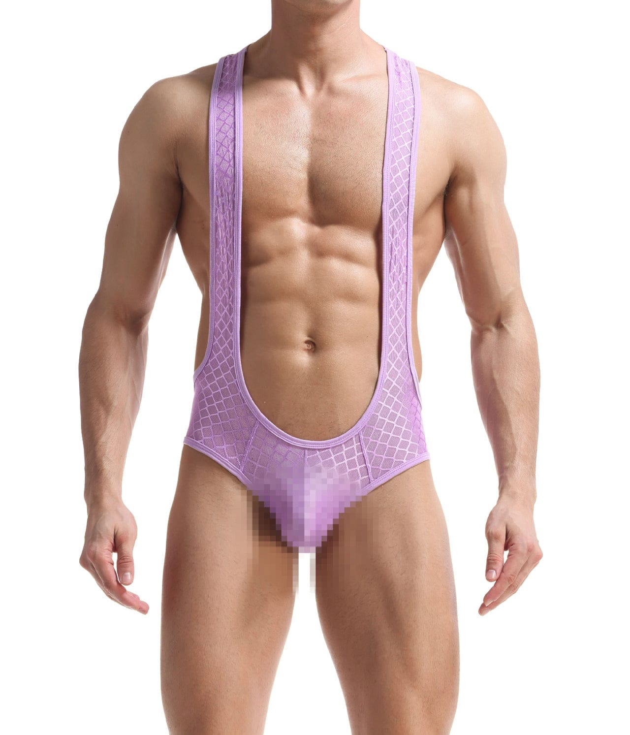 Menaful™ purple / S Men's Sexy Jacquard Mesh Transparent Bodysuit