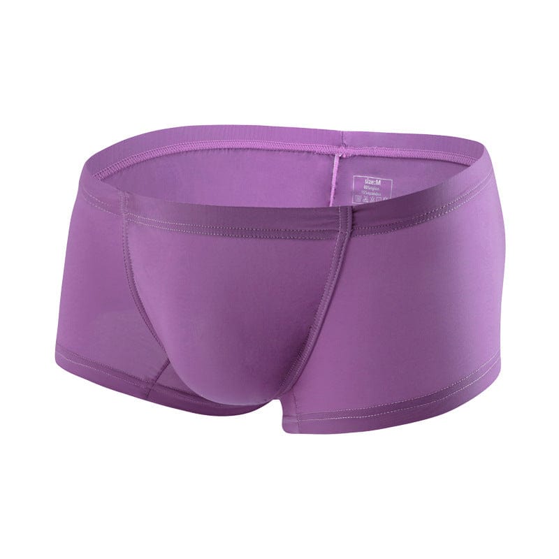 menaful Purple / S U Convex Sexy Low Waist Boxer Briefs