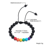 Menaful™ Rainbow bead lava stone bracelet PB-069