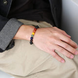 Menaful™ Rainbow bead lava stone bracelet PB-069