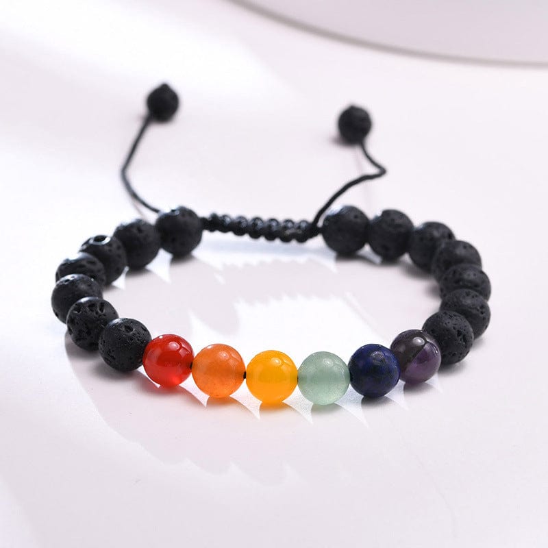 Menaful™ Rainbow bead lava stone bracelet PB-069