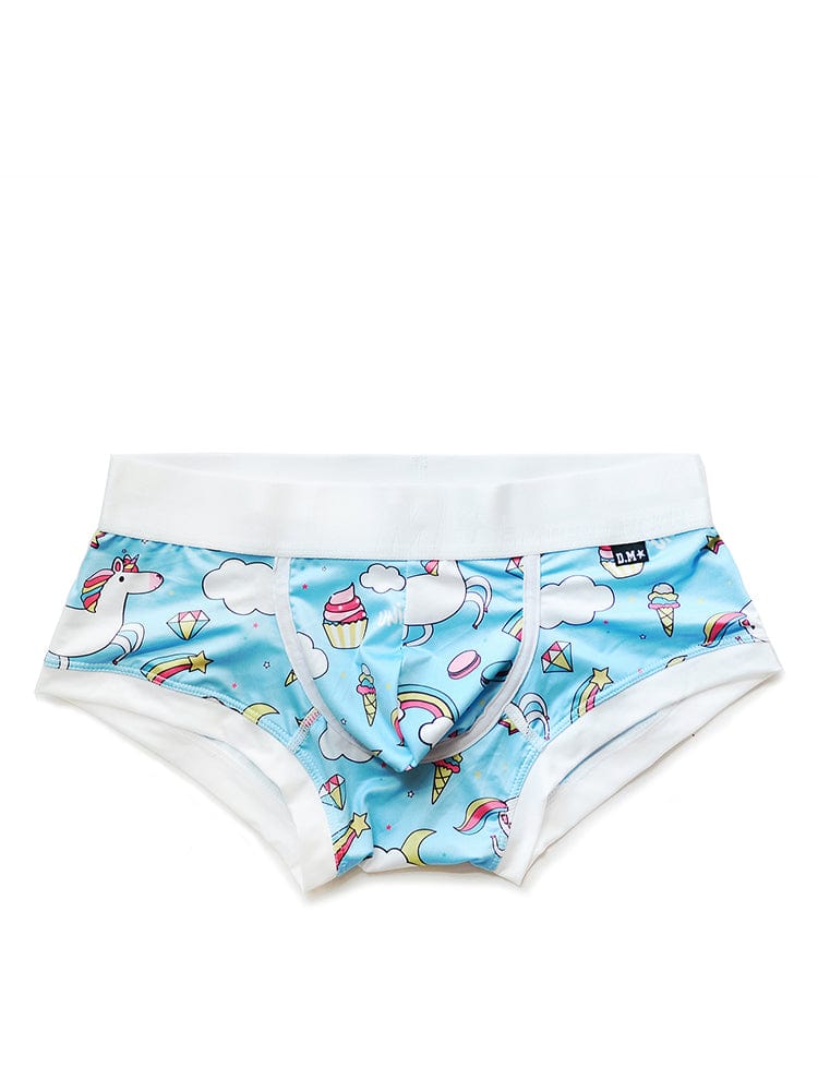 menaful Rainbow Horse / M Sexy Low Waist Cartoon Fruit Pattern Boxer Briefs