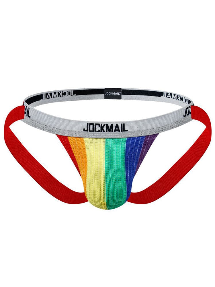 menaful Rainbow / M Men's Elastic Pouch Hip Lift Sports Thong