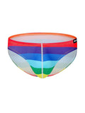 menaful Rainbow / M Men's Low Waist Sexy Polyester Bulge Pocket Briefs