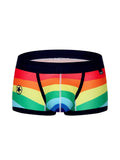 menaful Rainbow / M Quick Dry Sexy Rainbow Stripe Boxer Briefs