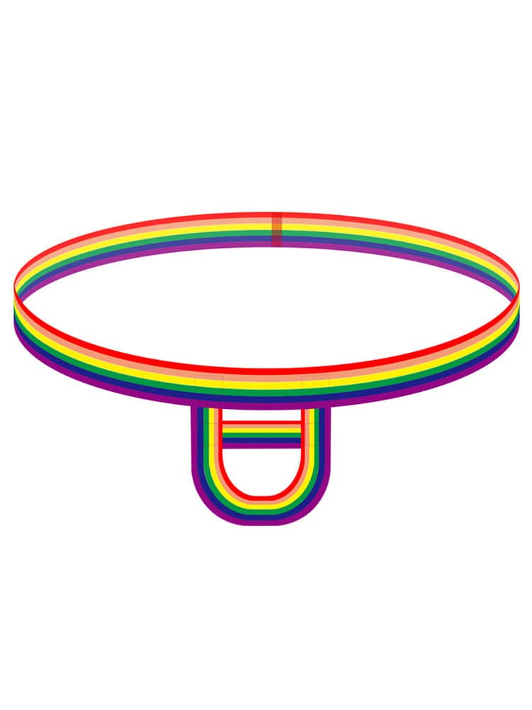 menaful Rainbow / S Men's Polyester Panties Rainbow Ring Thong