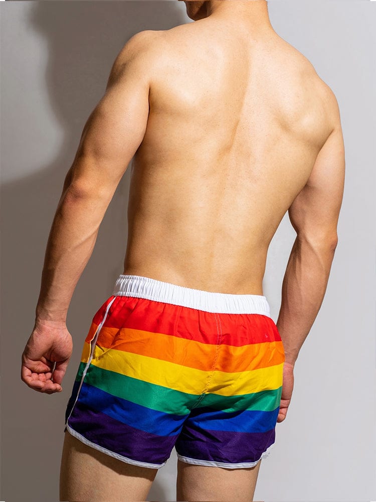 menaful Rainbow Striped Boxer Shorts