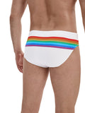 menaful Rainbow Swim Briefs - White