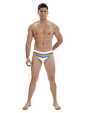 menaful Rainbow Swim Briefs - White