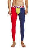 menaful Red+Blue / M Men's Thin Color Blocking Long Johns