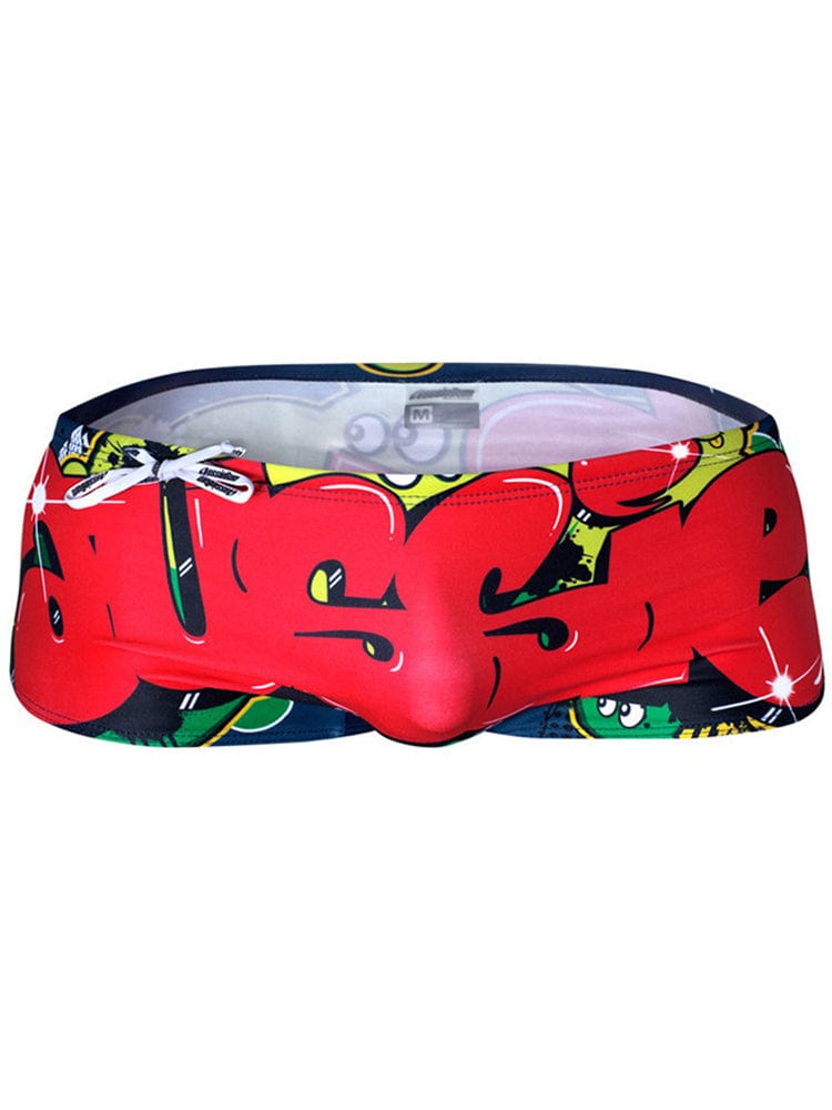 menaful Red letters / S Men's Monogrammed Swim Trunks