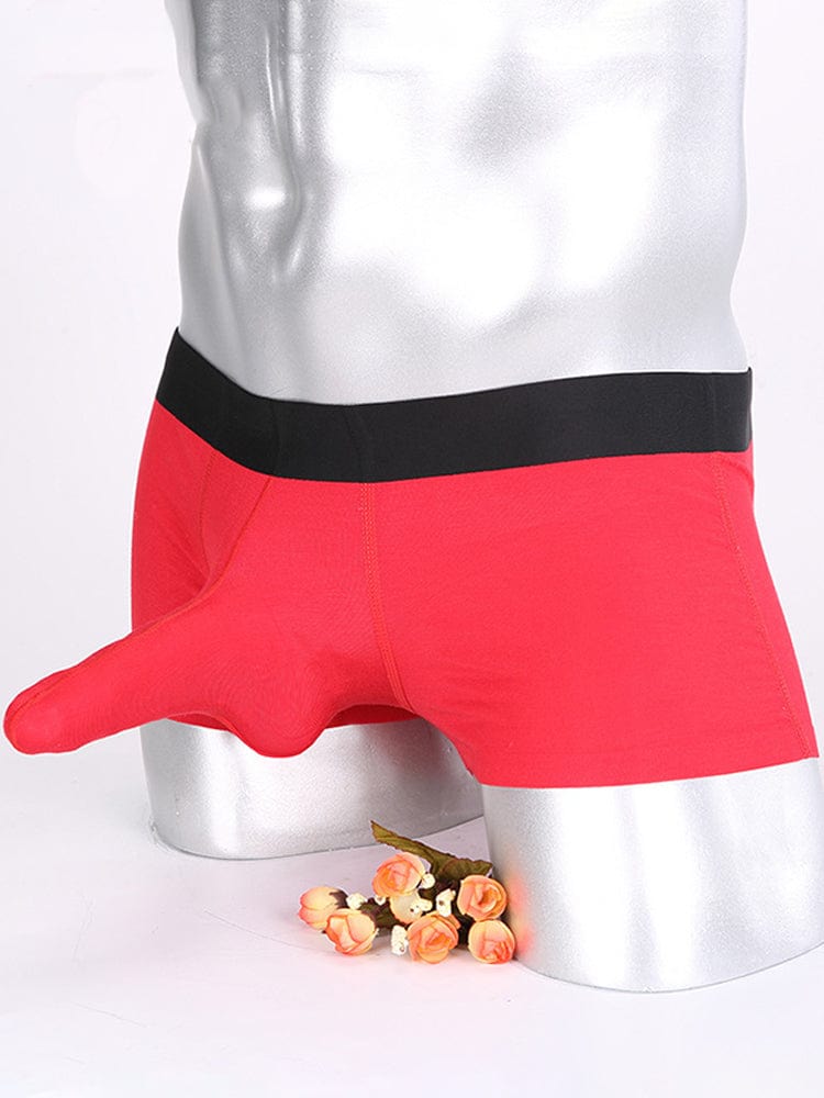 menaful Red / M (26-27) Sexy Men's Traceless Cotton Boxer