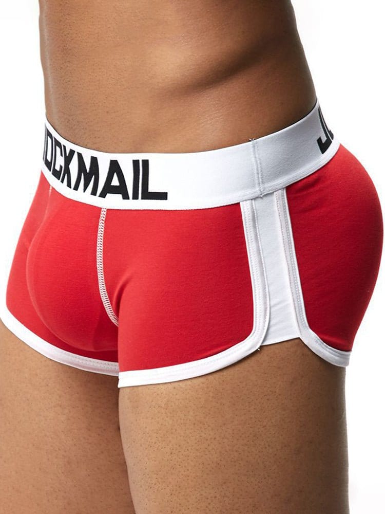 menaful Red / M 3D Padded Push Up Boxer Briefs