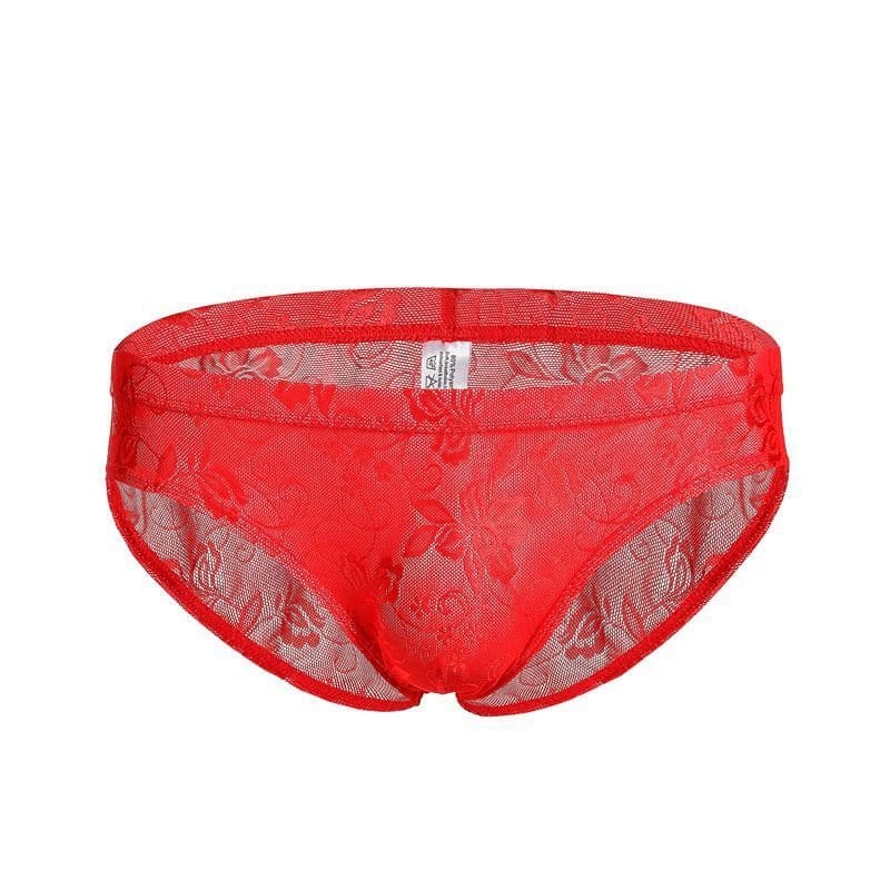 menaful Red / M Breathable Low-Rise Mesh Briefs