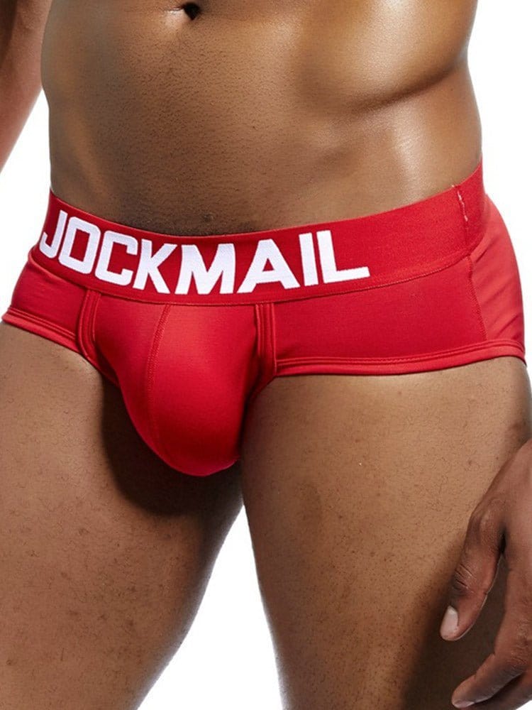 menaful Red / M Cotton Sweat Absorbing Letter Boxer Briefs