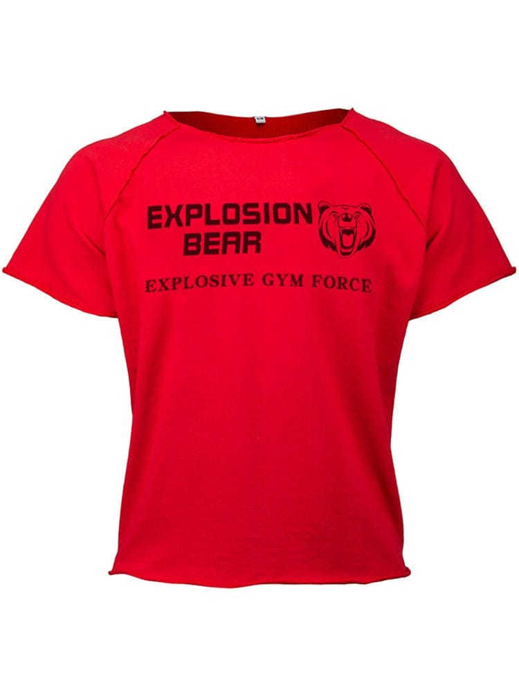 menaful Red / M Explosion Bear Men's Short Sleeve T-Shirt