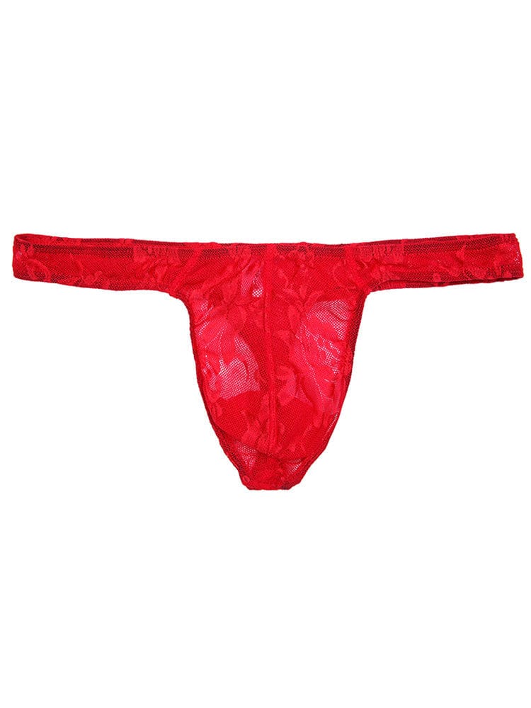 menaful Red / M Lace Sexy Breathable Low Waist Thong