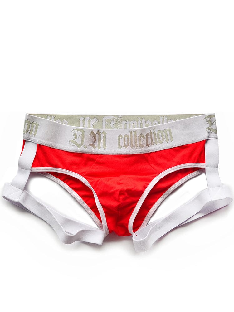 menaful Red / M Low Waist Sexy Skinny Suspender Briefs