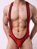 menaful Red / M Men's Mesh Breathable One-piece Bodysuit