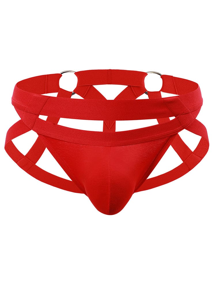 menaful Red / M Men's Metal Ring Thong